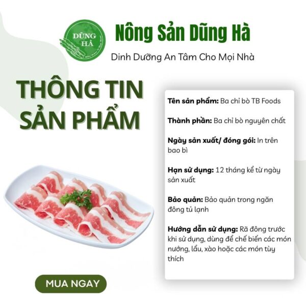 Ba chỉ bò mỹ tb foods