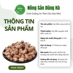 Hạt điều rang muối vỏ lụa