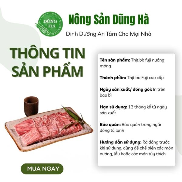 Thịt bò fuji nướng mỏng