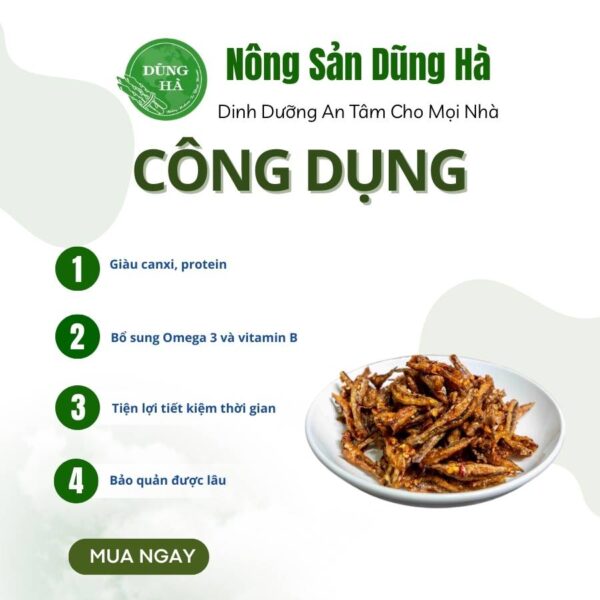 Cá cơm chiên tỏi chín tuy