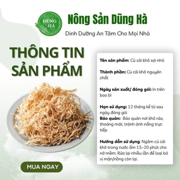 củ cải khô sợi nhỏ