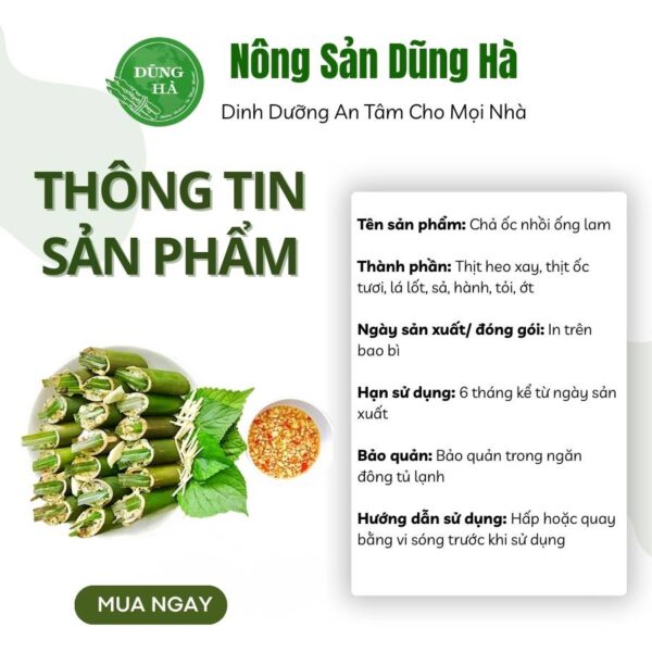 Chả ốc nhồi ống lam